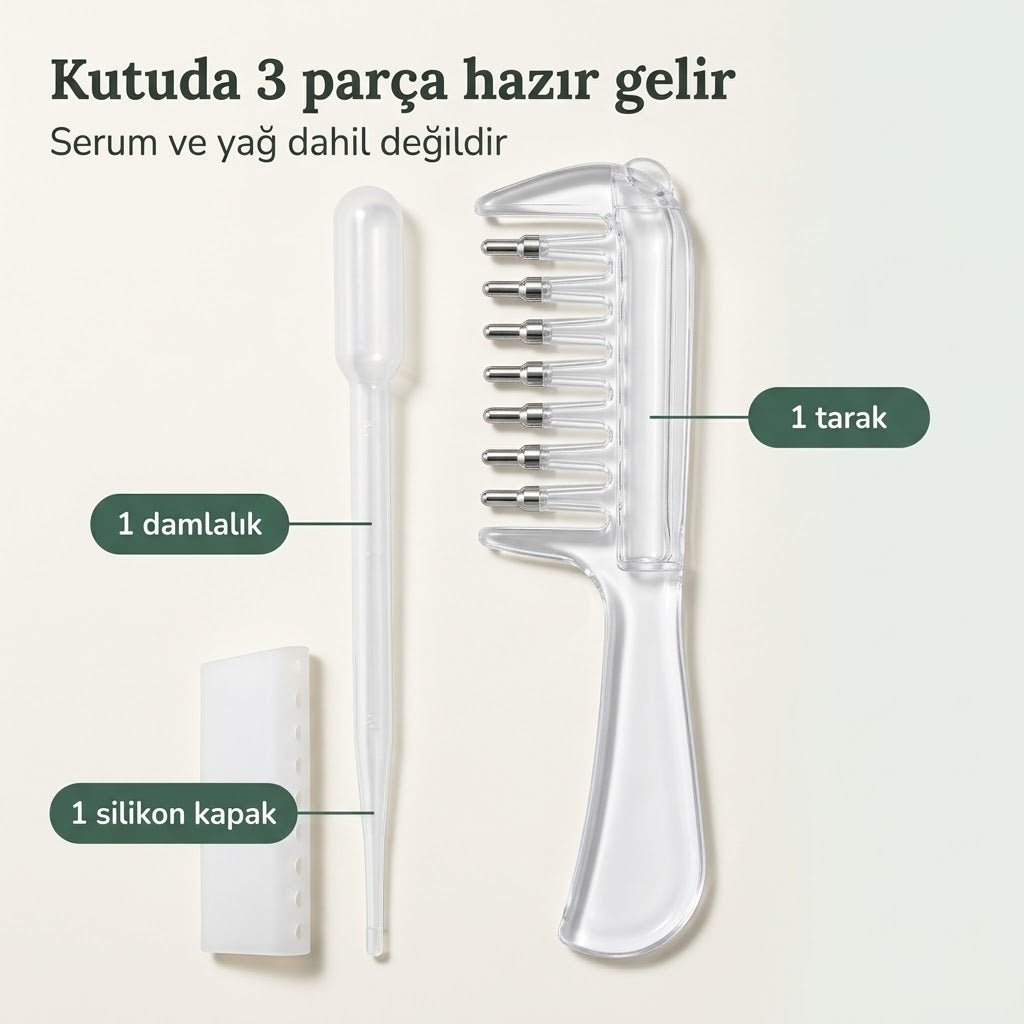 RootGlow™ Metal Bilyeli Saç Bakım ve Masaj Aplikatörü