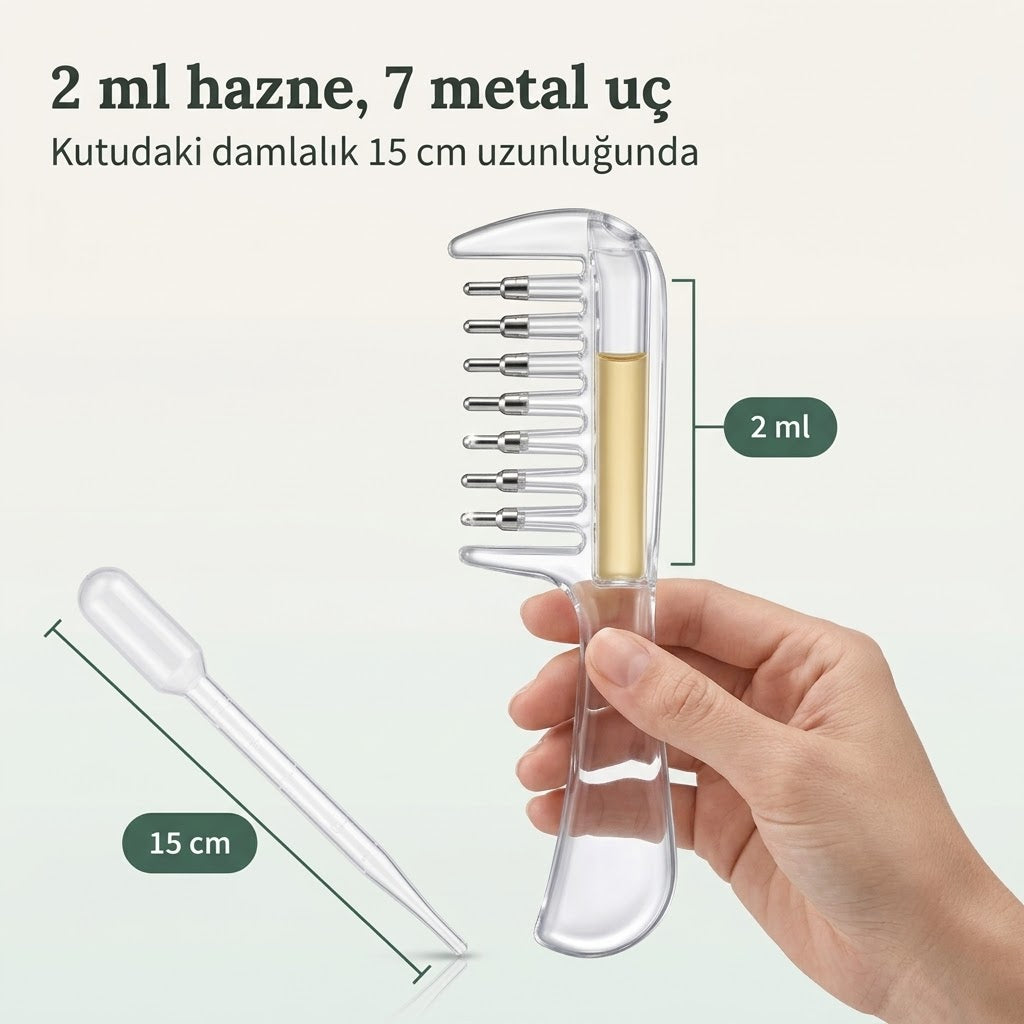 RootGlow™ Metal Bilyeli Saç Bakım ve Masaj Aplikatörü